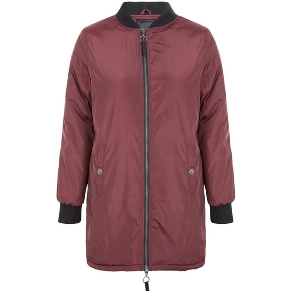 Guess Men’s Butgundy Full Zip Bomber Jacket